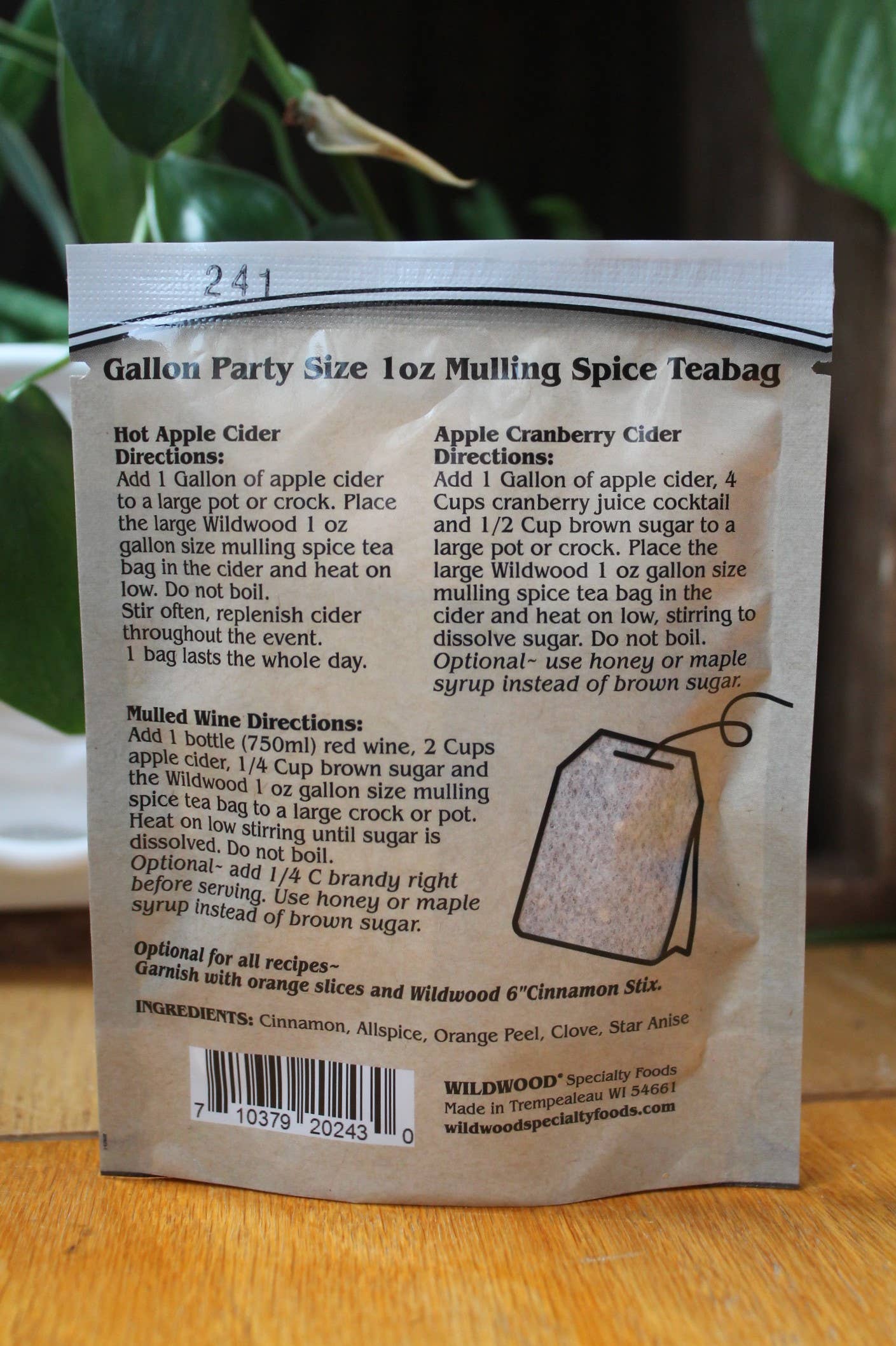 Gallon Party Size Cider Mulling Spice Teabag 1oz