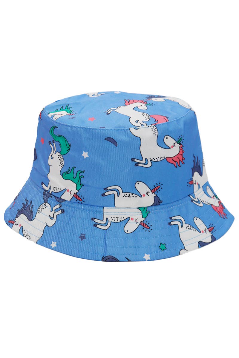 Kids Unicorn Pony Wonderland Polyester Bucket Hat