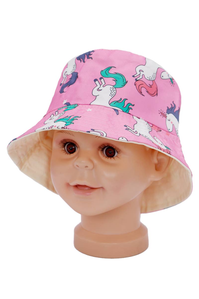 Kids Unicorn Pony Wonderland Polyester Bucket Hat