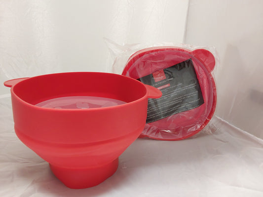 RED SILICONE POPCORN BOWL MICRO