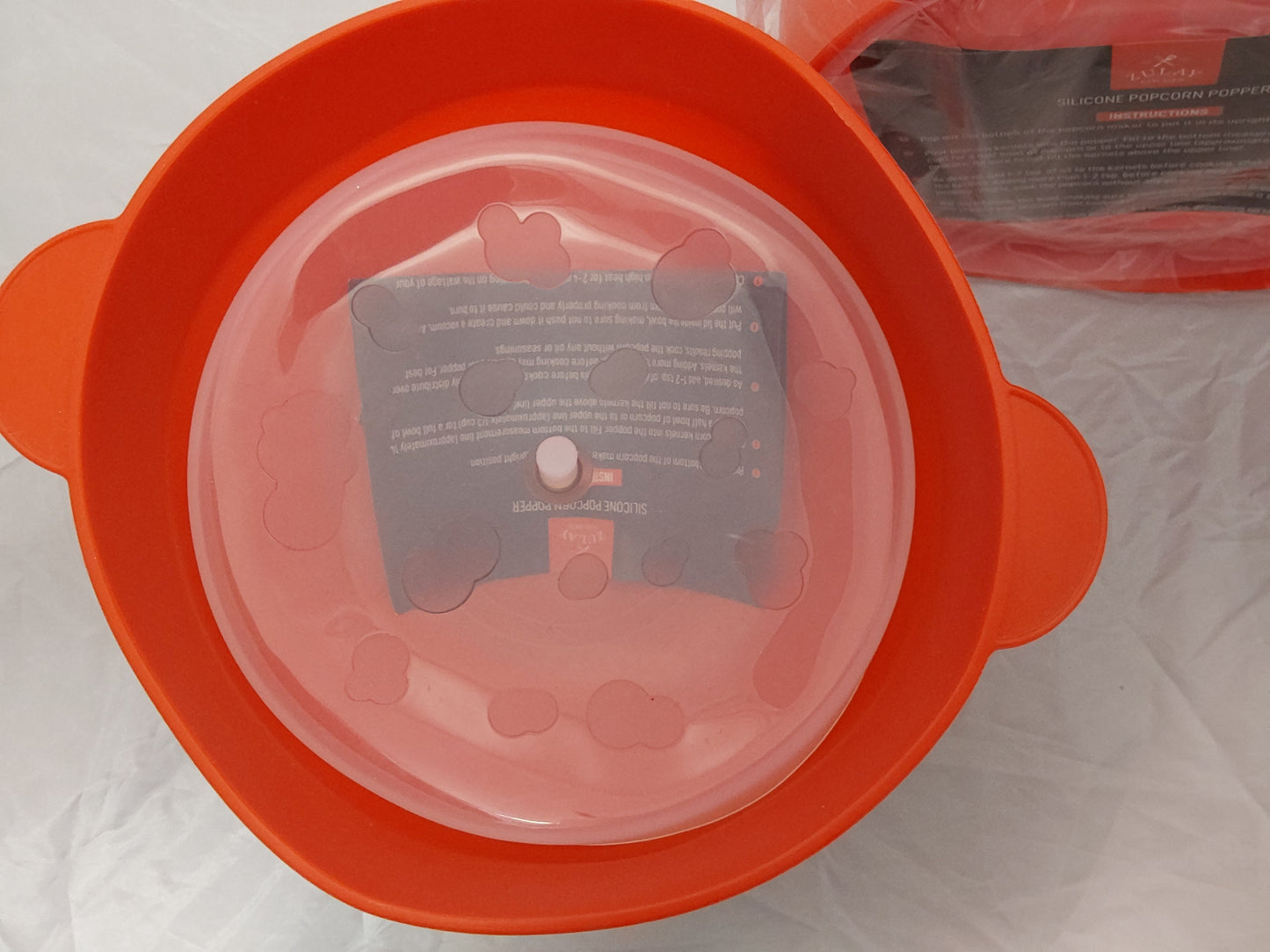 RED SILICONE POPCORN BOWL MICRO