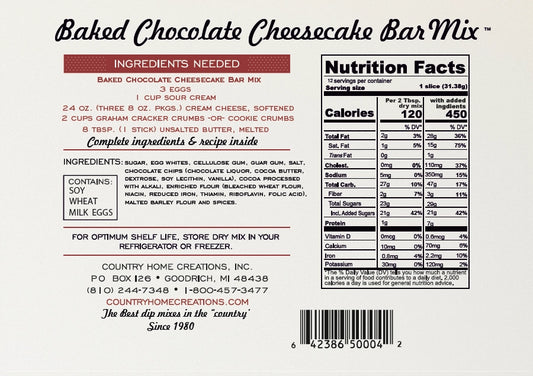 DOUBLE CHOCOLATE CHEESECAKE BAR MIX ARTISAN KITCHEN