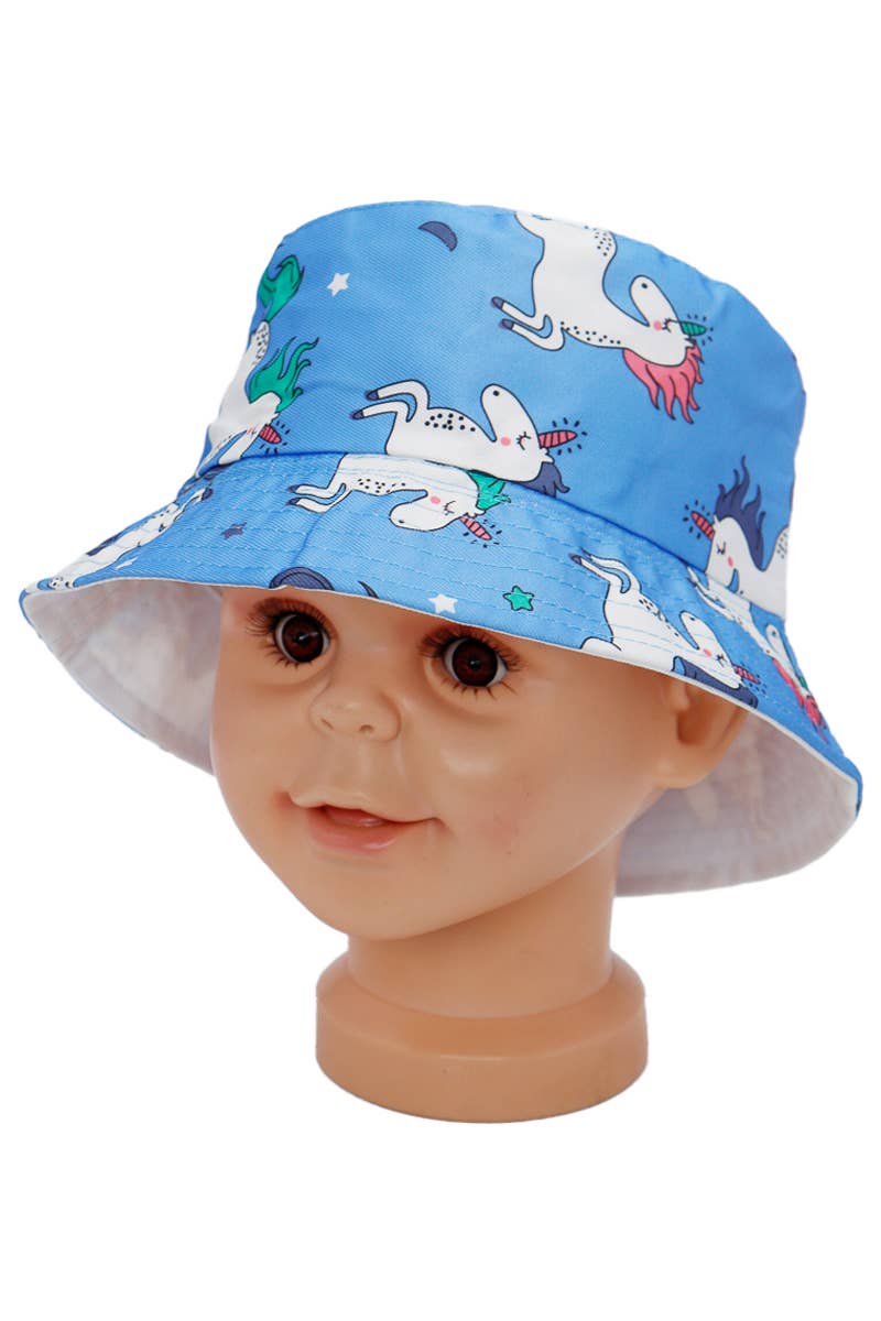 Kids Unicorn Pony Wonderland Polyester Bucket Hat