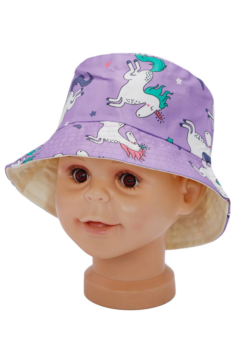 Kids Unicorn Pony Wonderland Polyester Bucket Hat