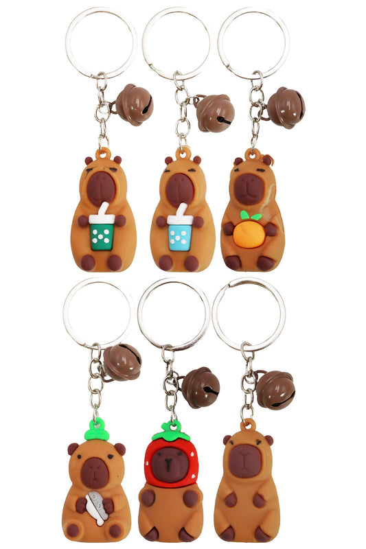 Hugging Capybara 3D Silicone Keychain