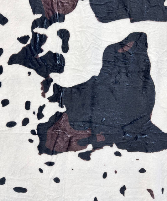 COW PRINT FLANNEL BLANKET