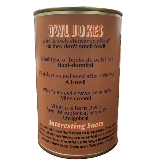Hoot the Canned Owl Stuffed Animal Plush in Can Funny Jokes