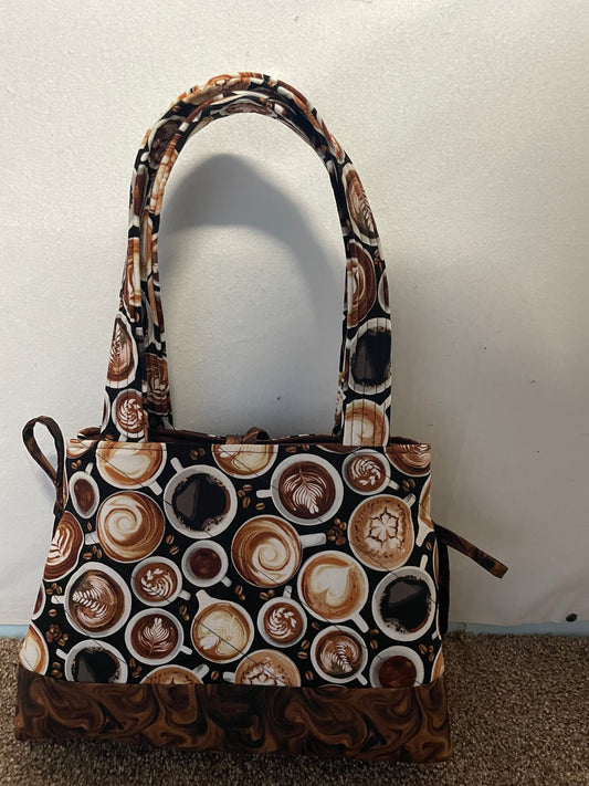 Coffee Mini Bow Tucks Handbag