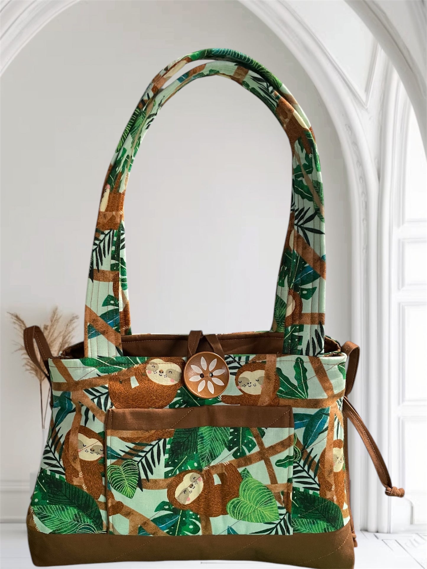 Sloths on Vines Mini Bow Tucks Handbag