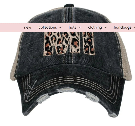 MI Leopard Print Trucker Hat