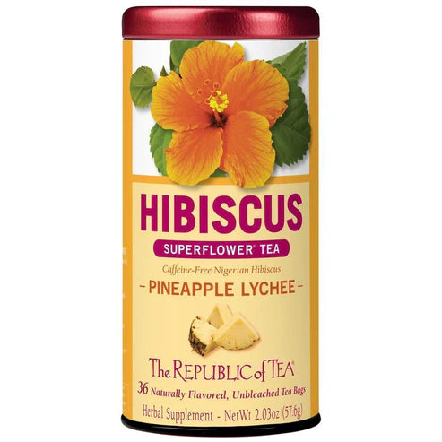 HIBISCUS SUPERFLOWER PINEAPPLE LYCHEE 36 TEA BAGS