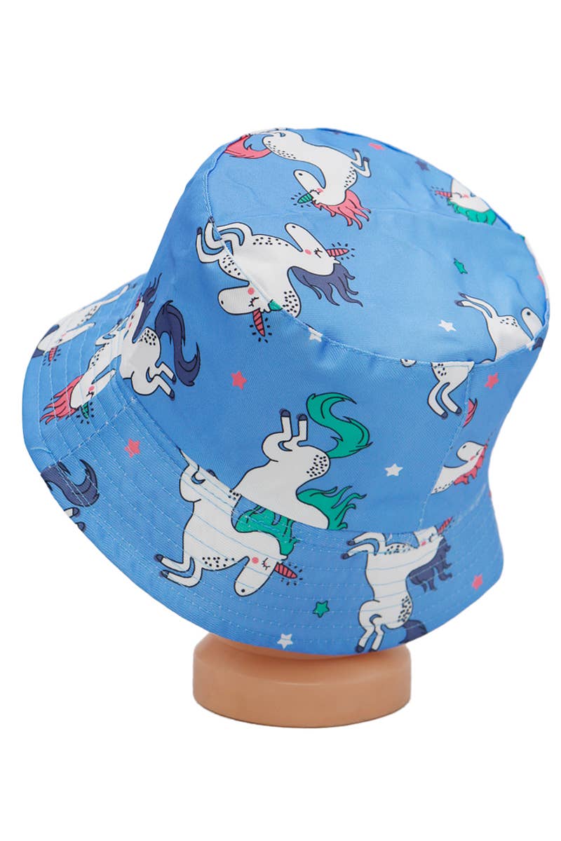 Kids Unicorn Pony Wonderland Polyester Bucket Hat
