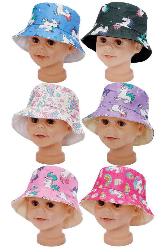 Kids Unicorn Pony Wonderland Polyester Bucket Hat