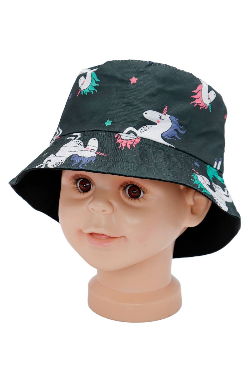 Kids Unicorn Pony Wonderland Polyester Bucket Hat