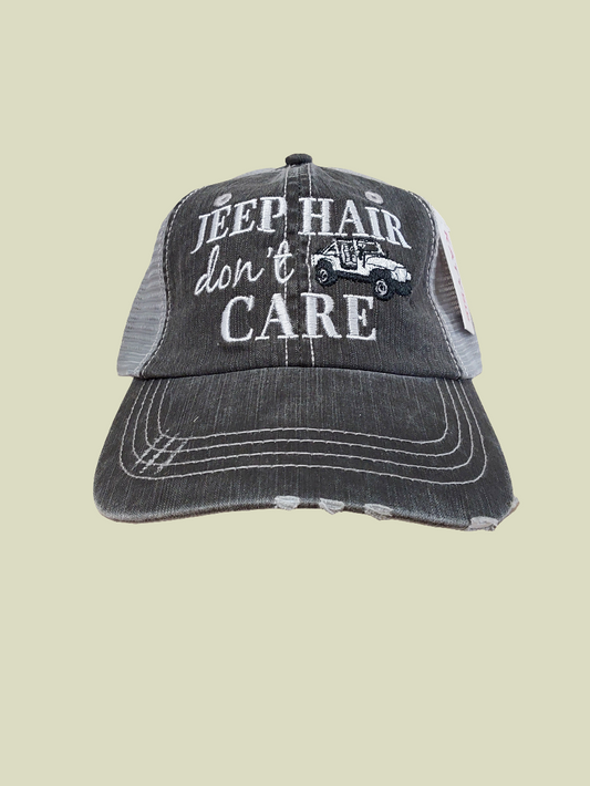 JEEP HAIR DON'T CARE TRUCKER HAT