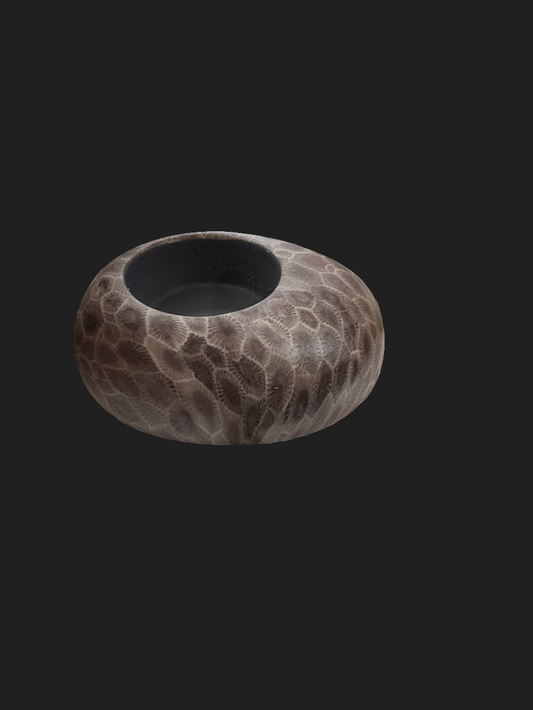 PETOSKEY STONE TEALIGHT CANDLE HOLDER