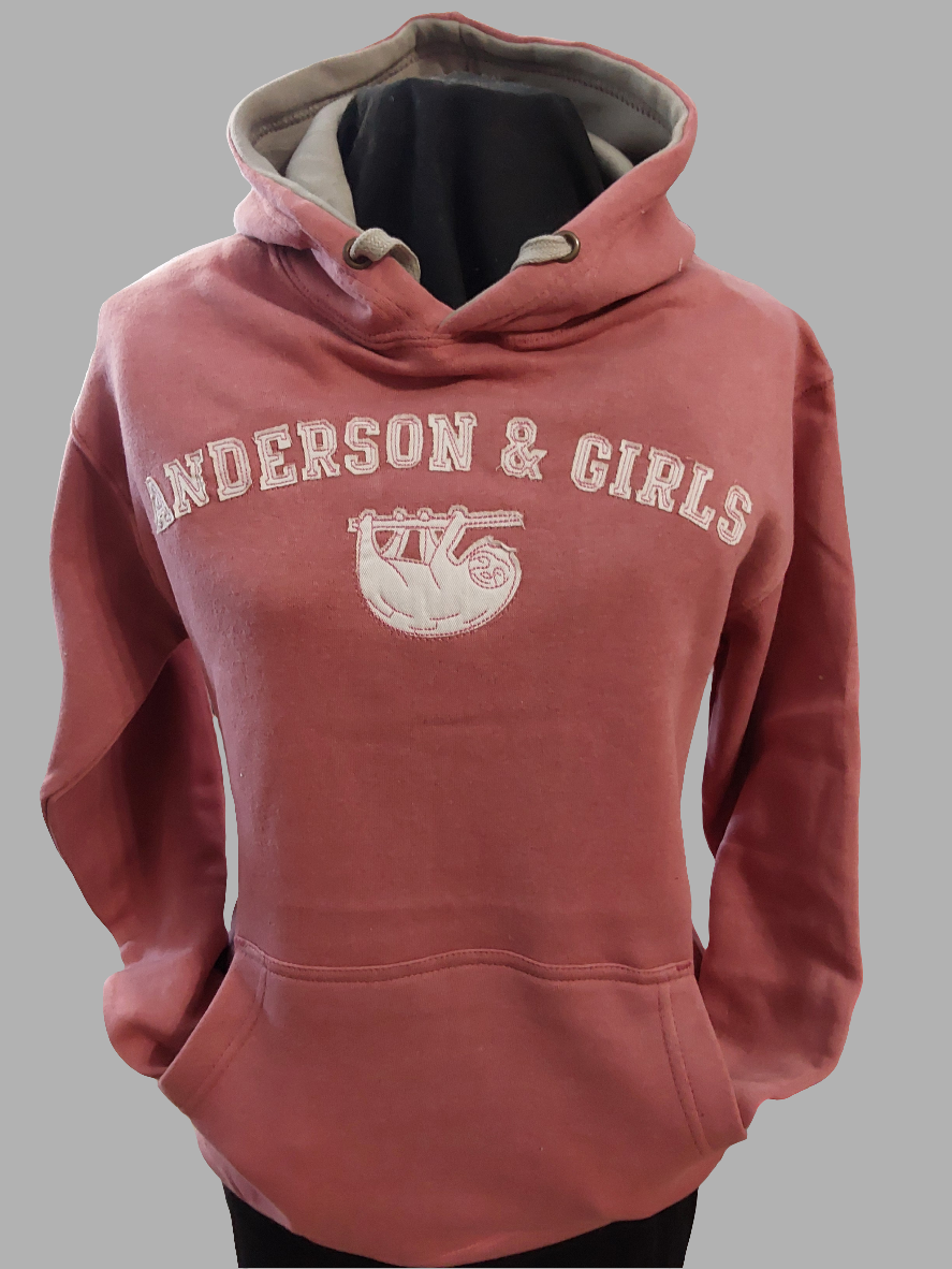 ADULT SLOTH APPLIQUE ANDERSON & GIRLS HOODIE