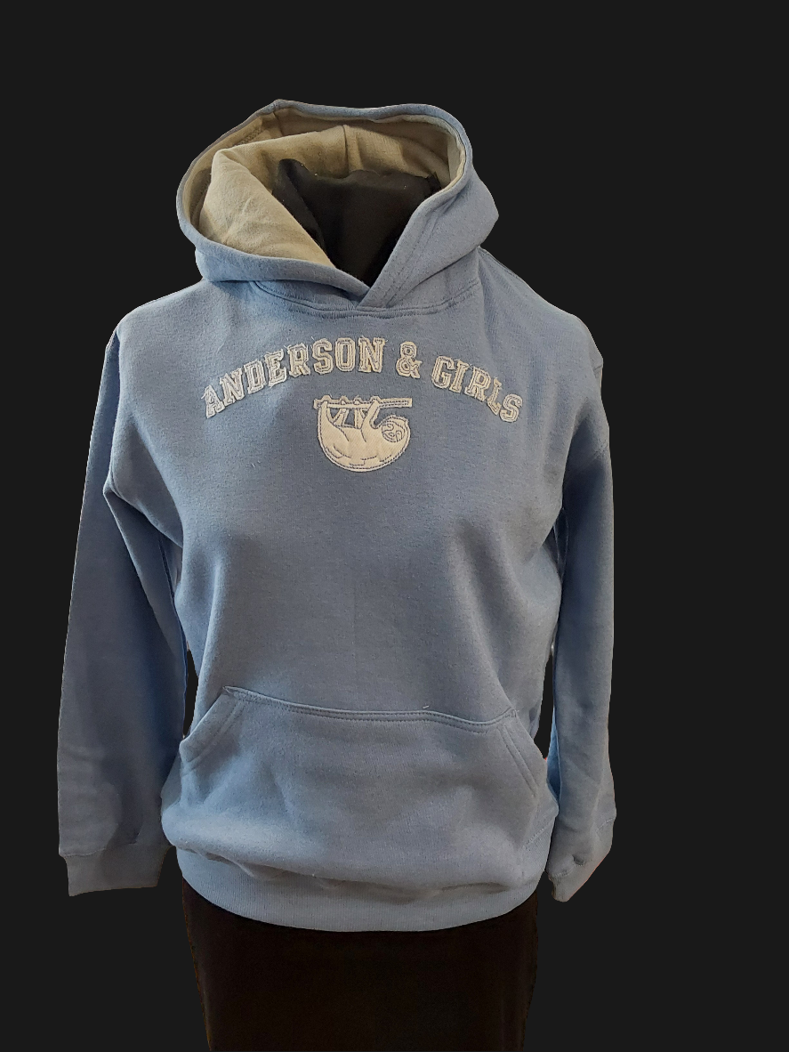 YOUTH SLOTH APPLIQUE ANDERSON & GIRLS HOODIE