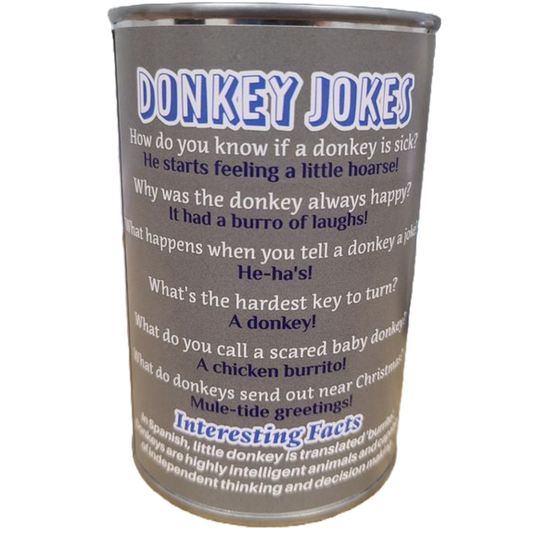 Canned Donkey | Stuffed Animal Zoo Plush w/Jokes