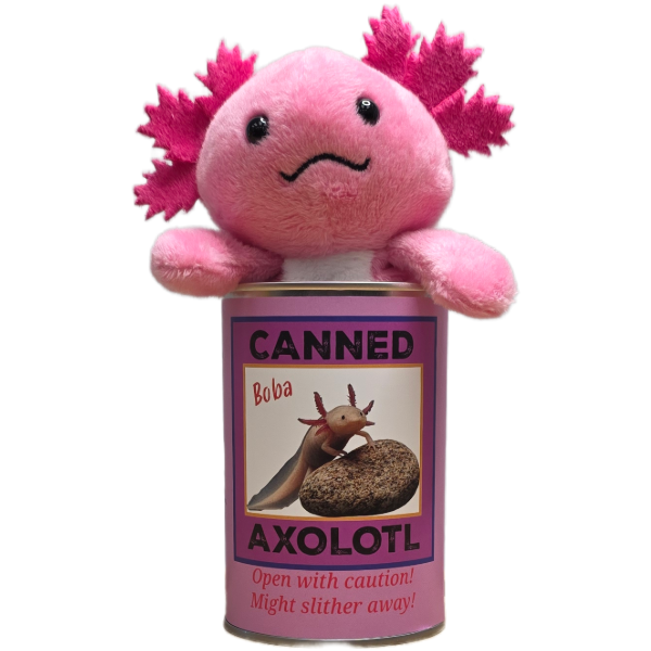 Canned Axolotl | Stuffed Animal Plush w/Jokes