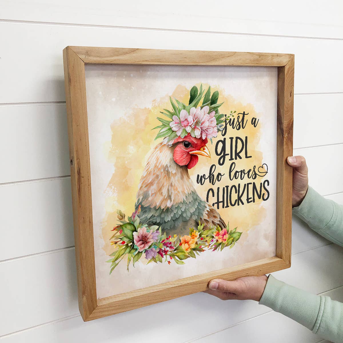 Wood Chicken Sign - Just A Girl Who Loves Chickens