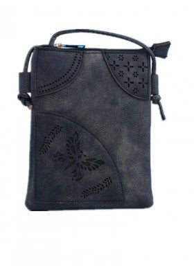 BUTTERFLY LASER CUT CROSSBODY BLACK