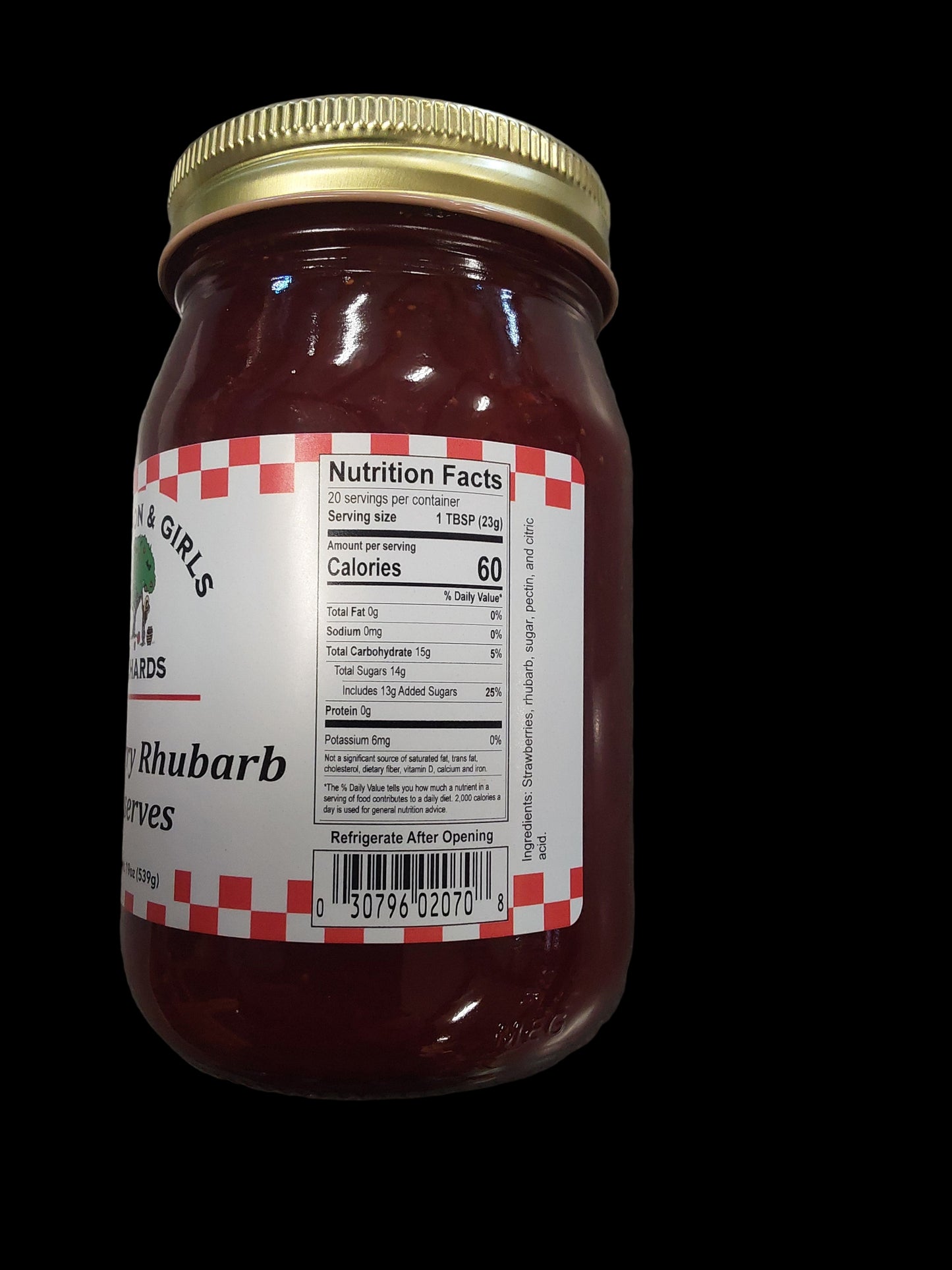 STRAWBERRY RHUBARB PRESERVES 19 OZ