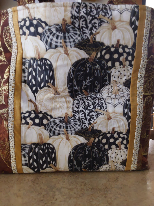 BLACK & WHITE PUMPKINS HOMEMADE BAG