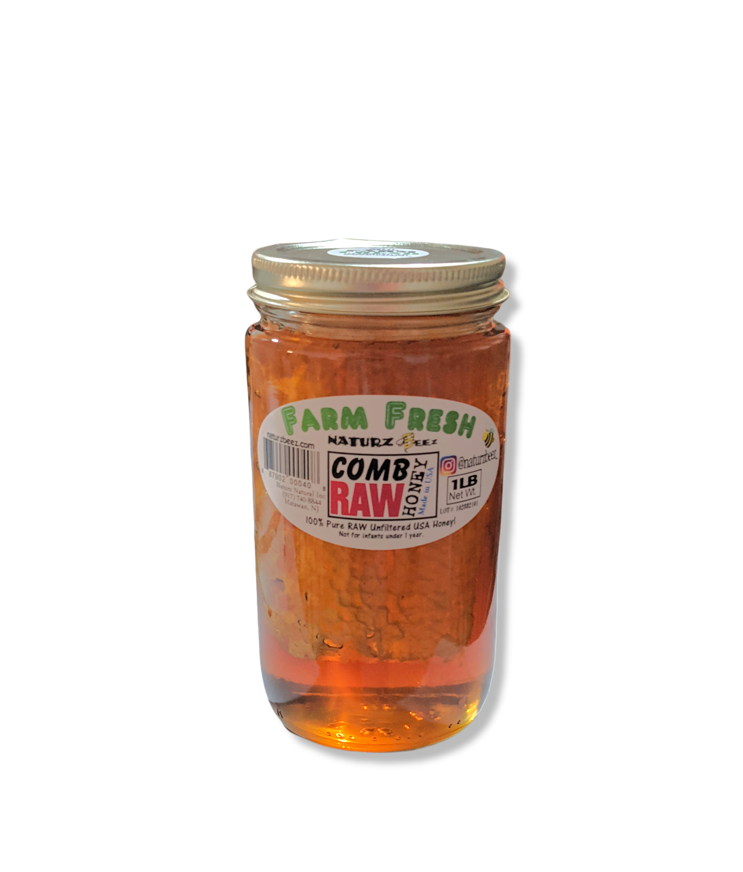 RAW HONEY COMB 1LB 100% PURE UNFILTERED USA HONEYCOMB