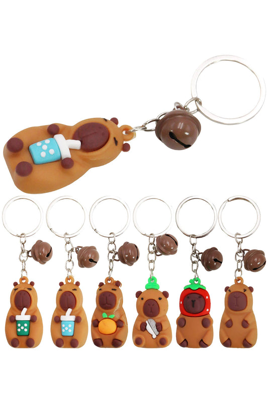 Hugging Capybara 3D Silicone Keychain