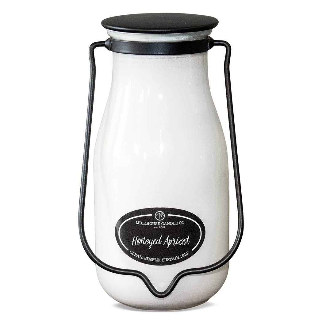 14 oz Milkbottle Candle: Honeyed Apricot