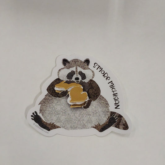 S'MORE MICHIGAN RACCOON STICKER