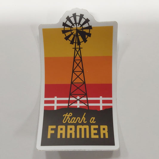 THANK A FARMER STICKER WINDMILL