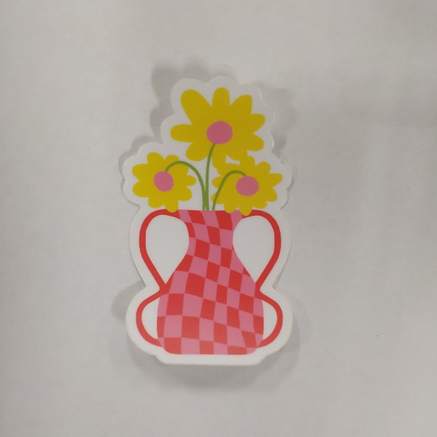 CHECKERED VASE STICKER