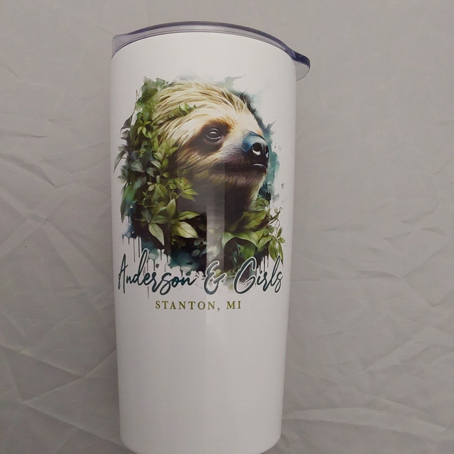 TWO TOED SLOTH MASTERPIECE STAINLESS 20 OZ TRAVEL MUG