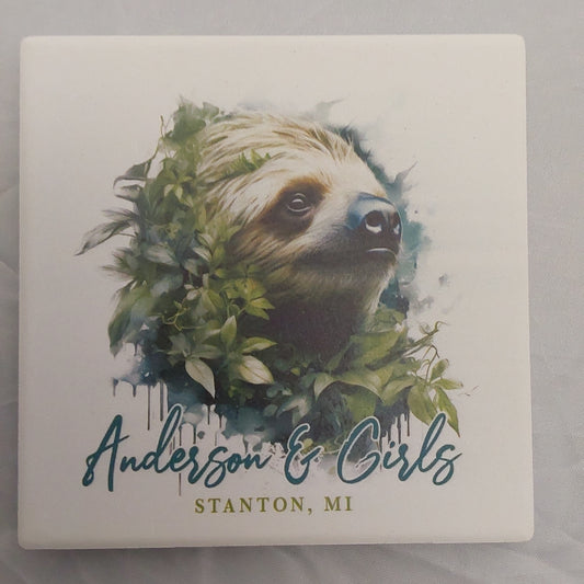 TWO TOED SLOTH MASTERPIECE COASTER