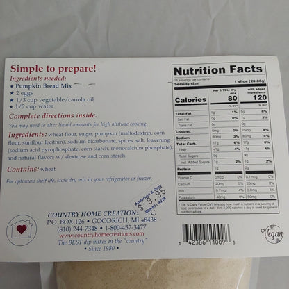 PUMPKIN BREAD MIX