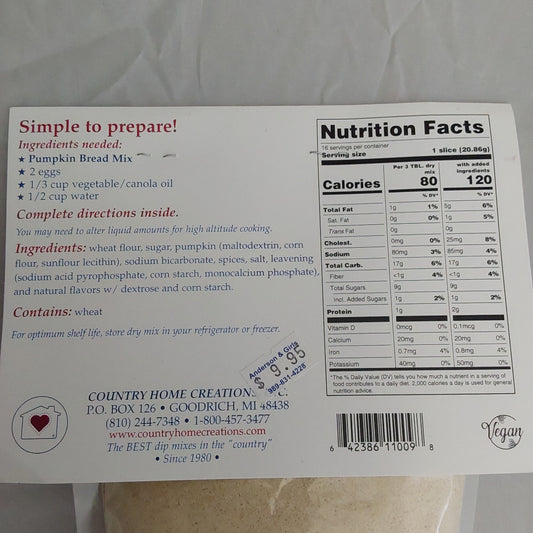 PUMPKIN BREAD MIX