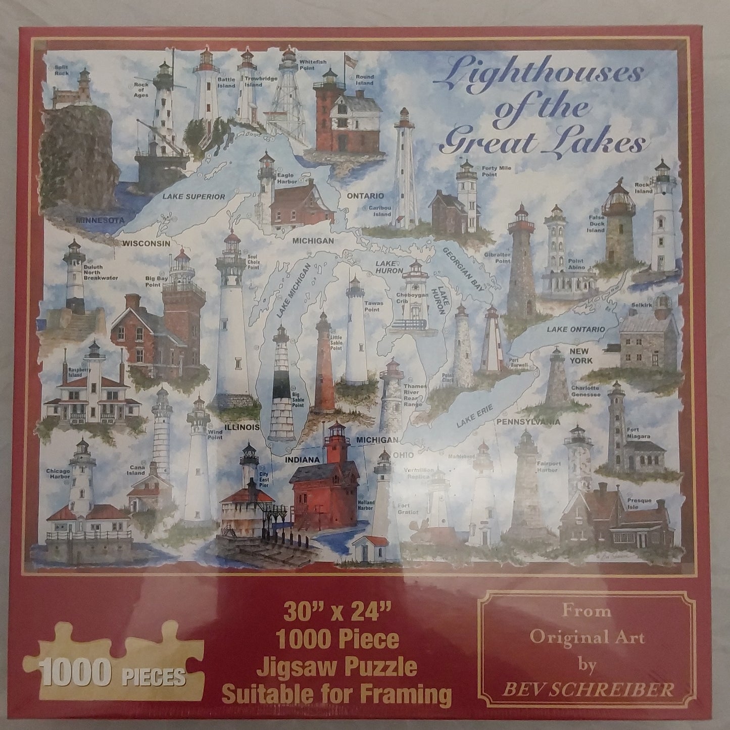 LIGHTHOUSES GREAT LAKES PUZZLE