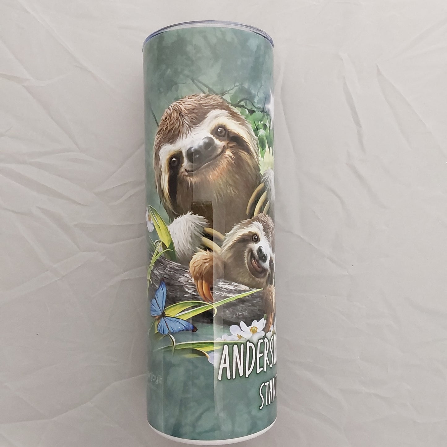 SLOTH FAMILY SELFIE STAINLESS STEEL TUMBLER