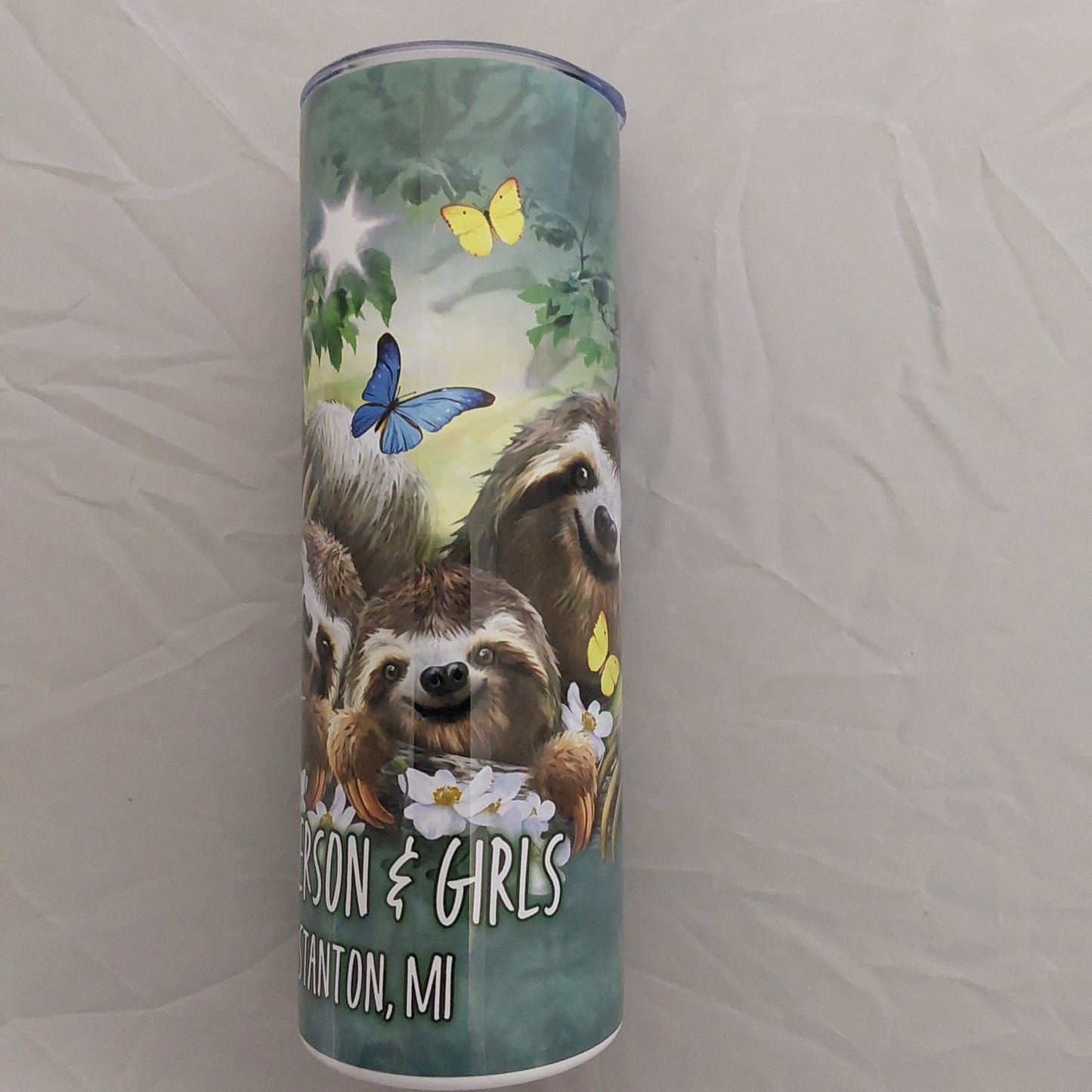 SLOTH FAMILY SELFIE STAINLESS STEEL TUMBLER