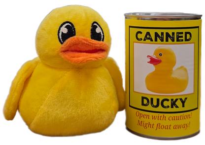 Canned Ducky | Plush Rubber Ducky Stuffed Animal