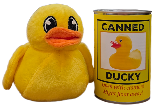 Canned Ducky | Plush Rubber Ducky Stuffed Animal