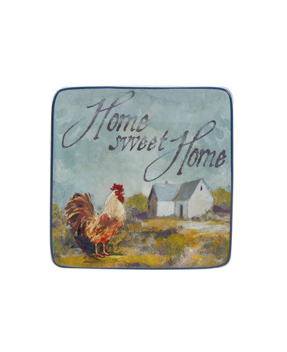 Rooster Meadow Canape Plates 6in 4 asst.