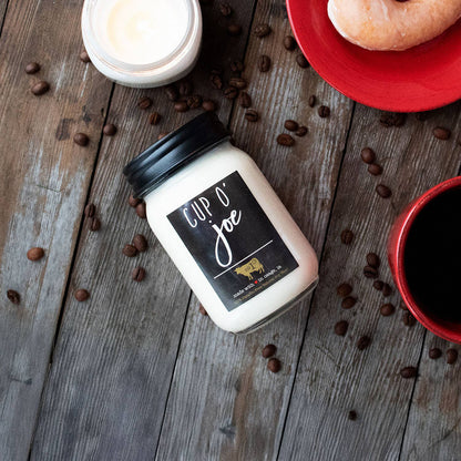 13 oz Mason Jar Candle: Cup O' Joe