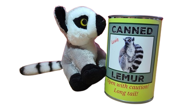 Louie the Canned Lemur - Stuffed Animal Plush w/Funny Jokes