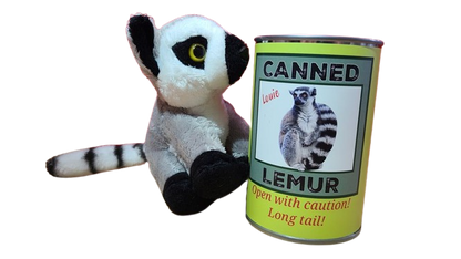 Louie the Canned Lemur - Stuffed Animal Plush w/Funny Jokes