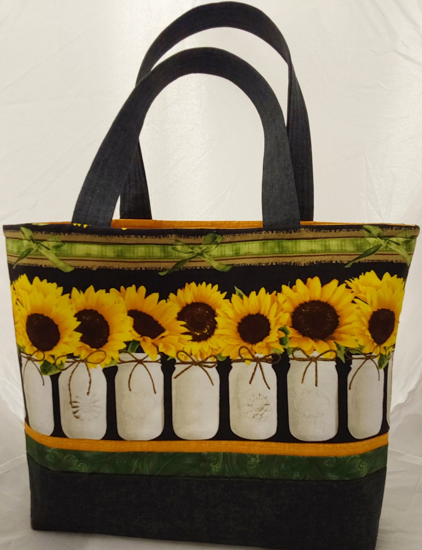 SUNFLOWER IN MASON JARS HANDBAG