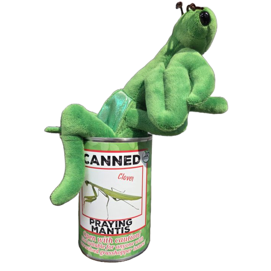 Canned Praying Mantis - Bug Insect Plush Gift in Can w/Jokes