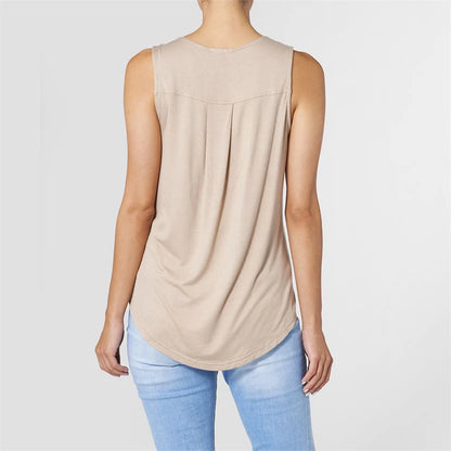 ERIN PLEAT BACK TANK TAN